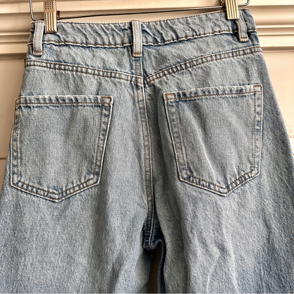 Garage Denim Wide Leg Distressed Raw Hem Jeans #30 - Picture 6 of 8